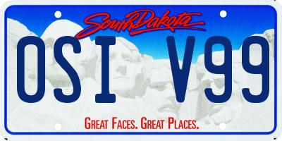 SD license plate 0SIV99