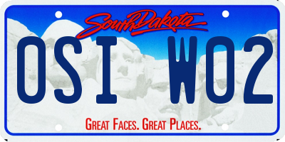 SD license plate 0SIW02