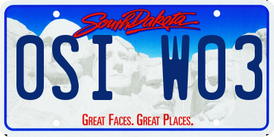 SD license plate 0SIW03