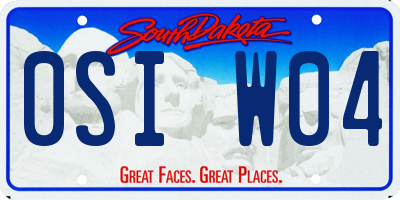 SD license plate 0SIW04