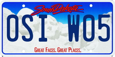 SD license plate 0SIW05