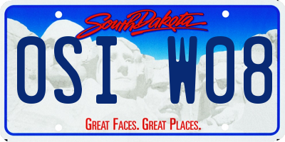 SD license plate 0SIW08