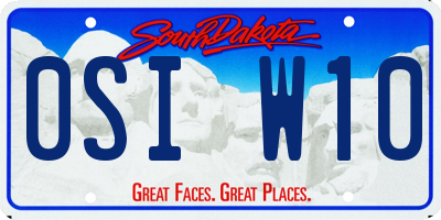 SD license plate 0SIW10