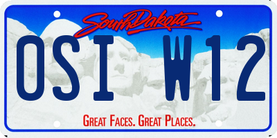 SD license plate 0SIW12
