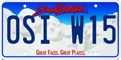 SD license plate 0SIW15