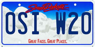 SD license plate 0SIW20