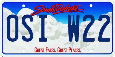 SD license plate 0SIW22