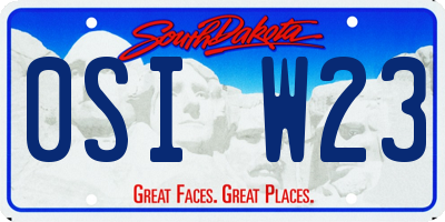 SD license plate 0SIW23