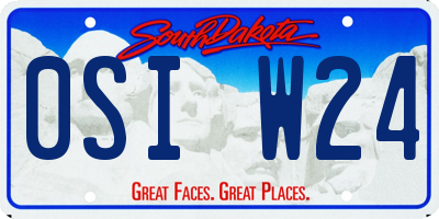 SD license plate 0SIW24