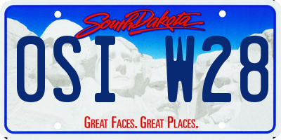 SD license plate 0SIW28