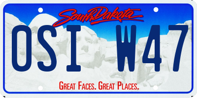 SD license plate 0SIW47