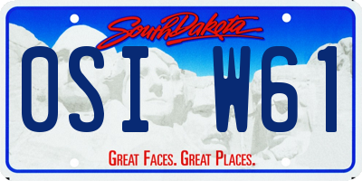 SD license plate 0SIW61