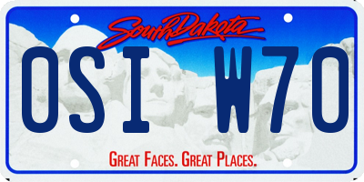 SD license plate 0SIW70
