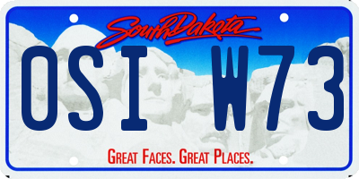 SD license plate 0SIW73