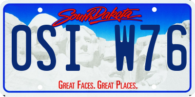 SD license plate 0SIW76