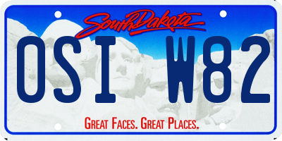 SD license plate 0SIW82