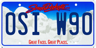 SD license plate 0SIW90