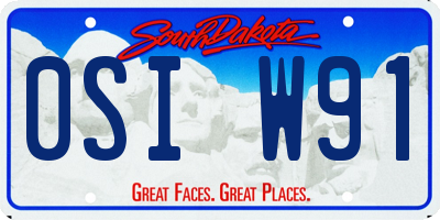 SD license plate 0SIW91