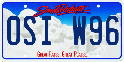 SD license plate 0SIW96