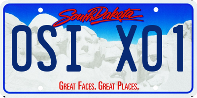 SD license plate 0SIX01