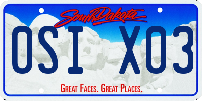 SD license plate 0SIX03