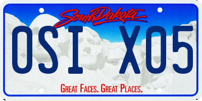 SD license plate 0SIX05