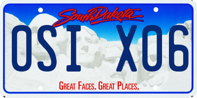 SD license plate 0SIX06