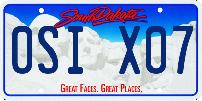 SD license plate 0SIX07
