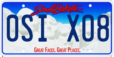 SD license plate 0SIX08