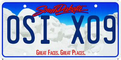 SD license plate 0SIX09