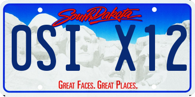 SD license plate 0SIX12