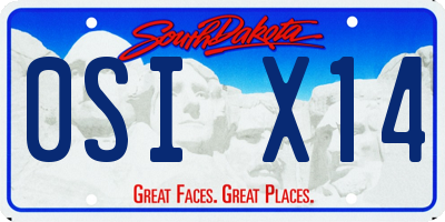 SD license plate 0SIX14