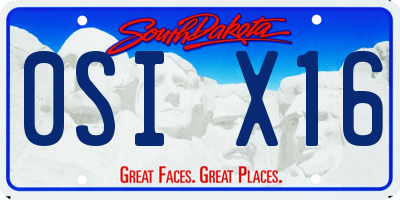 SD license plate 0SIX16