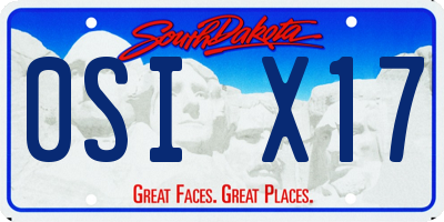 SD license plate 0SIX17