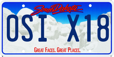 SD license plate 0SIX18