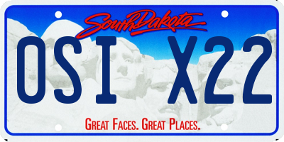 SD license plate 0SIX22