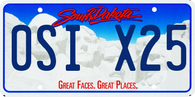 SD license plate 0SIX25
