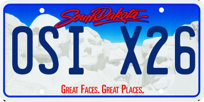 SD license plate 0SIX26