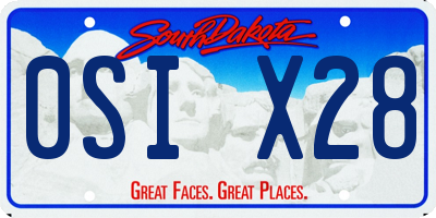 SD license plate 0SIX28