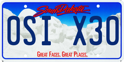 SD license plate 0SIX30