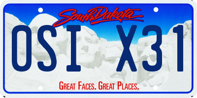 SD license plate 0SIX31