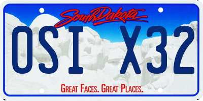 SD license plate 0SIX32