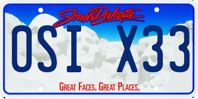 SD license plate 0SIX33