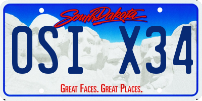 SD license plate 0SIX34