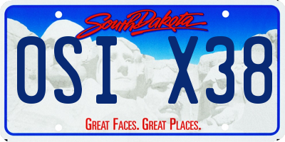 SD license plate 0SIX38