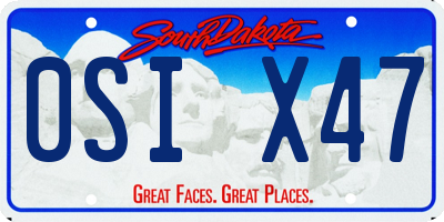SD license plate 0SIX47