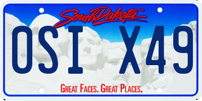 SD license plate 0SIX49