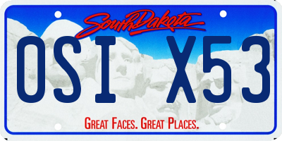 SD license plate 0SIX53