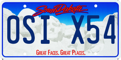 SD license plate 0SIX54