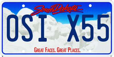 SD license plate 0SIX55